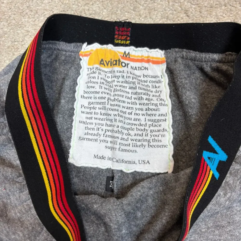 Aviator Nation Rainbow Elastic Waist Joggers Sweatpants Women's M - Picture 4 of 10